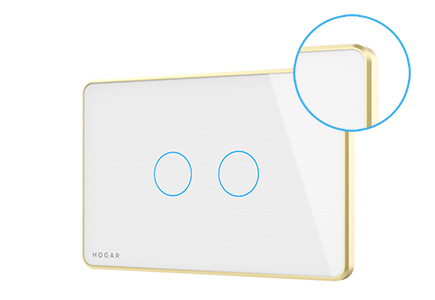 Hogar Z-Wave Prima Touch Switches - White - Gold Bezel