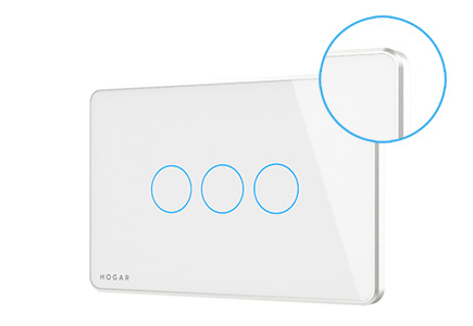 Hogar Z-Wave Prima Touch Switches - White - Silver Bezel